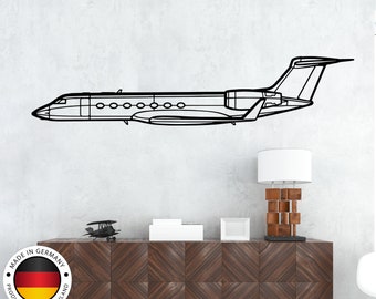 G550 Plane Silhouette Metal Wall Art, Airplane Metal Decor, Aircraft Wall Decor, Plane Home Decor, Metal Wall Decor