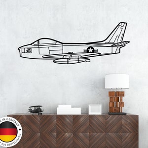 F-86 Saber Plane Silhouette Metal Wall Art, Airplane Metal Decor, Aircraft Wall Decor, Plane Home Decor, Metal Wall Decor, Plane Silhouette
