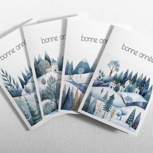 Lot de 8 belles cartes de vœux Scandi. Écoresponsables, biodégradables et originales. Cartes fabriquées à partir de 100% papier recyclé.