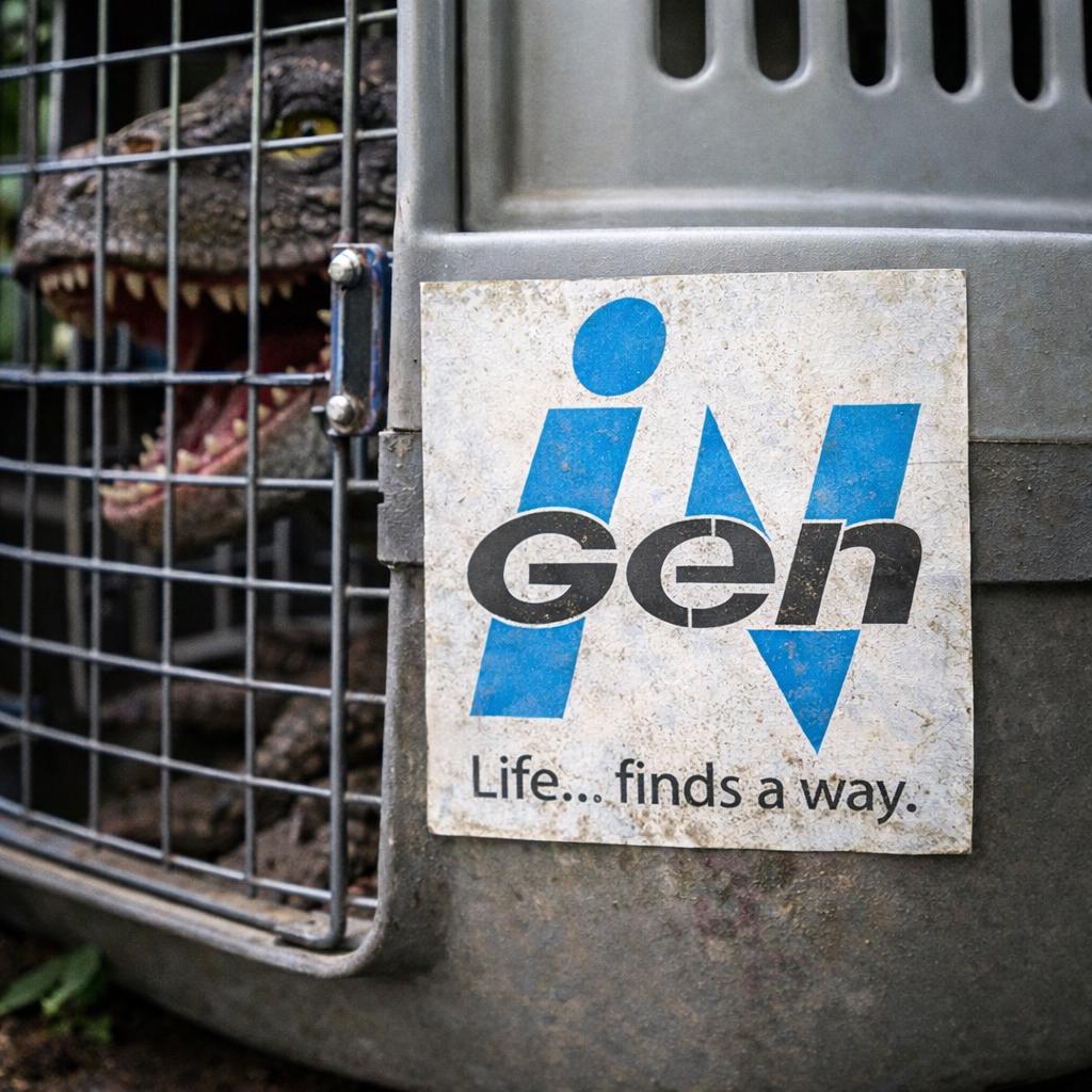Ingen Logo Square Sticker | Life Finds a Way, Science Fiction Decal - Etsy
