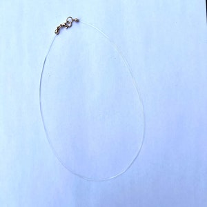 Collier femme fil de nylon transparent pour pendentif avec fermoir en acier inoxydable couleur acier ou or au choix image 4
