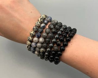 BLACK OBSIDIAN Rose Quartz Beads BRACELET For Men And Women – Amethyst Rose Carnelian Citrine Crystal Bracelet