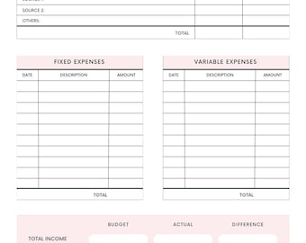 Budget&finance - Monthly budget tracker