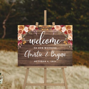 Wedding Welcome Sign | Fall Wedding Sign | Autumn Welcome Sign | Fall Wedding Decor | Terracotta Boho Wedding | Fall Wedding Decorations