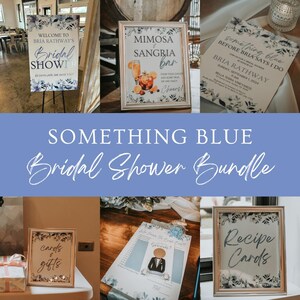 Something Blue Bridal Shower Invitation Bundle | Blue Floral Bridal Shower Invitation | Blue Floral Bridal Shower Decor | Before I Do Sign
