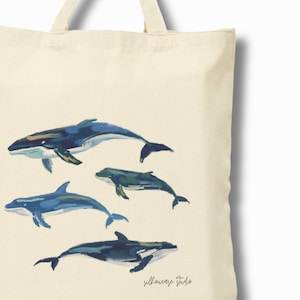 Ocean Lover Tote Bag, Whale Gifts, Ocean Tote Bags, Sustainable Gifts for Best Friend, Humpback Whale Gifts, Nautical Gift Ideas, Whale Bag.