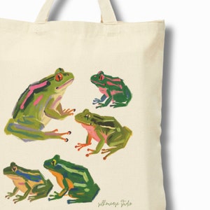 Cute Frog Material Bag, Cute Frog Gift Ideas, Sustainable Gift for Loved One, Frog Totes, Frog Canvas Tote Bags, Eco Friendly Shopping Bag.