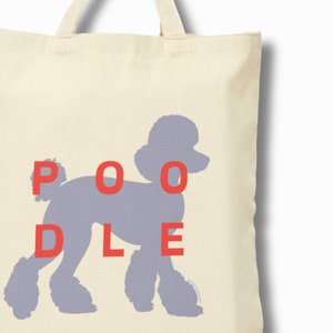 Modern Poodle Tote Bag Gift for Dog Mom, Eco Friendly Cotton Canvas Tote Bag, Poodle Gifts, Poodle Shopping Bags, Pet Canvas Tote Gift Idea.