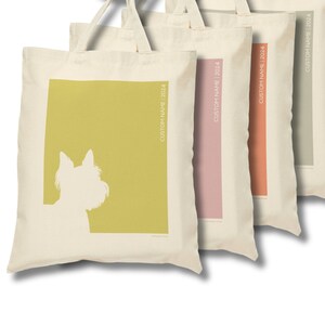 Scottish Terrier Student Carrier Bag, Scottie Dog Gifts, Personalized Cotton Totes, Dog Lover Gift Idea, Christmas, Stocking Filler Dog Tote