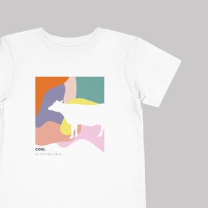 Cow Kids T- Shirt, Farm Animal Collection, Bella Canvas Tee,  Cow Toddler Short Sleeve Tee, Cow Lover Gift Idea, Cattle Gift, by Silhouease.