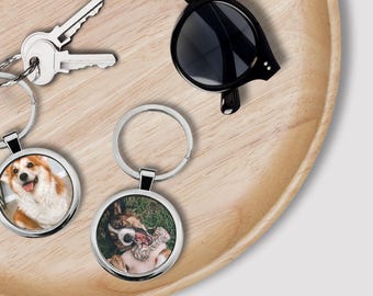 Kundenspezifisches Foto-Edelstahl-Schlüsselbund, Hundemama-Gedenkgeschenk