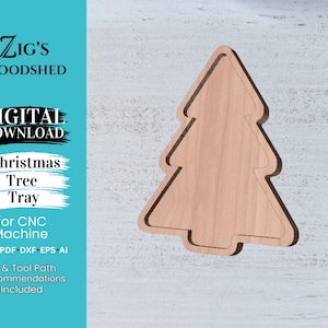 CNC Christmas Tree Tray | CNC Cut File | Serving Tray | Charcuterie Tray | Appetizer Tray | Snack Tray | Digital File - svg pdf dxf eps ai