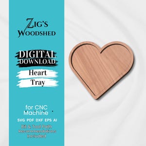 Heart Tray CNC File | Valentine’s Day Wooden Tray | CNC SVG | Digital Download | svg, dxf, pdf, ai, eps