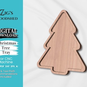 CNC Christmas Tree Tray | CNC Cut File | Serving Tray | Charcuterie Tray | Appetizer Tray | Snack Tray | Digital File - svg pdf dxf eps ai