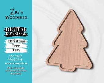 CNC Christmas Tree Tray | CNC Cut File | Serving Tray | Charcuterie Tray | Appetizer Tray | Snack Tray | Digital File - svg pdf dxf eps ai