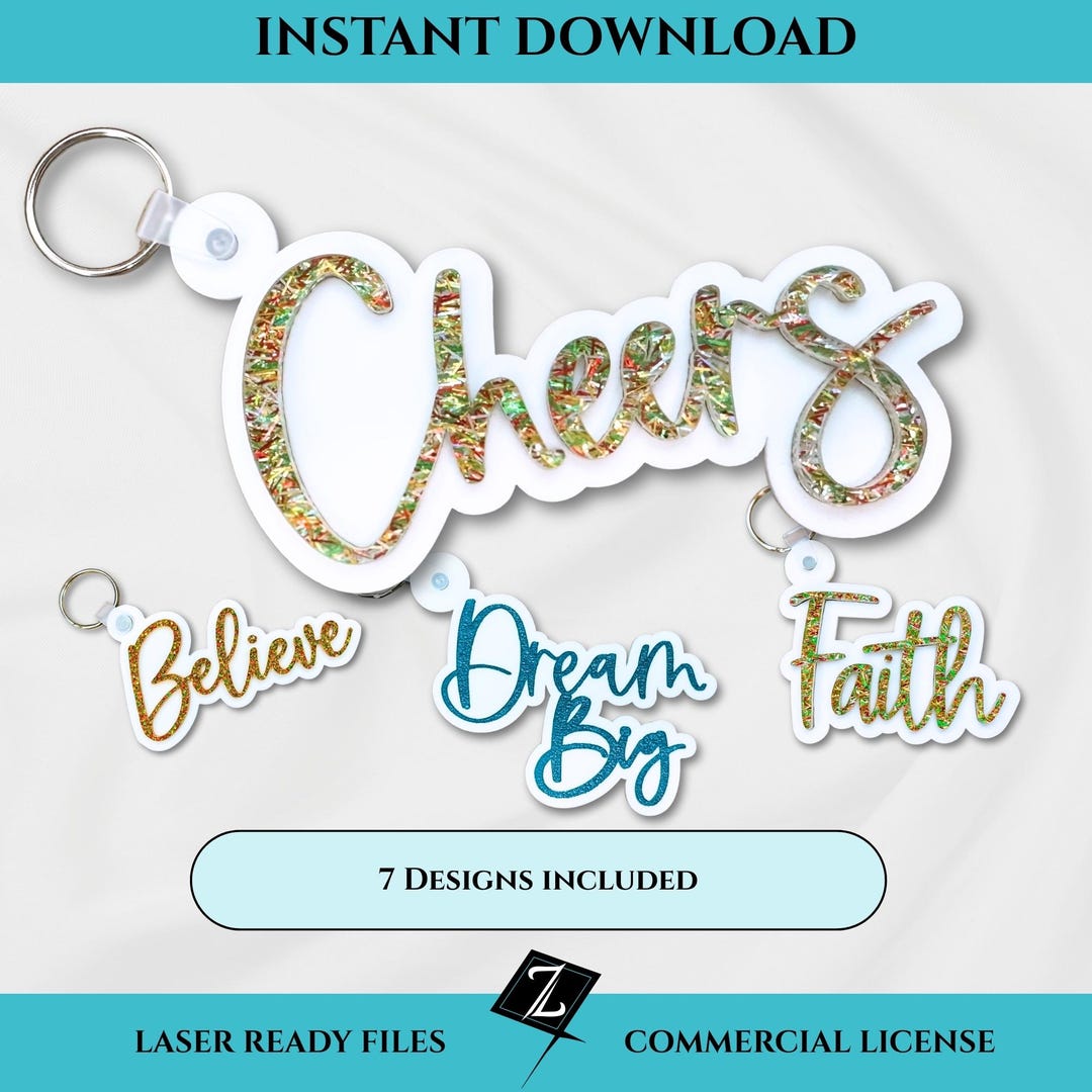 Tag Words For Keychains Inspirational Word Keychain SVG Bundle: Laser Cut Acrylic Bag Tags ...