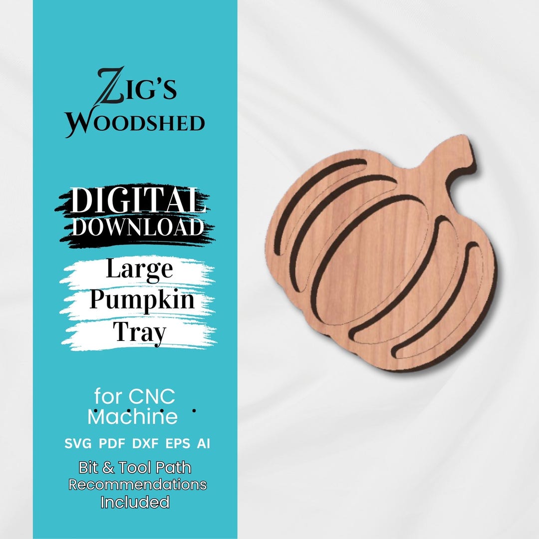 Large Pumpkin Tray CNC File | Fall-themed Wooden Tray | CNC SVG ...