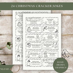 24 grappen met kerstcrackers | Handgetekende afbeeldingen | Afdrukbare kerstcracker-inzet | Digitale download voor doe-het-zelfkerstplezier