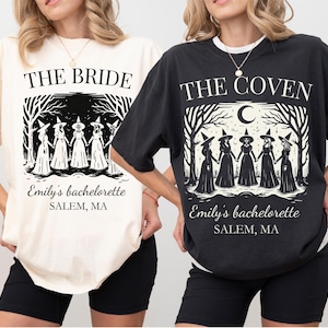 Custom Halloween Bachelorette Shirts, Witch Bach Tshirts, Gothic Bridal Party, Personalized Goth Bachelorette, Spooky Bride Gothic Wedding