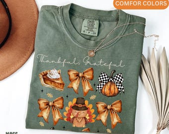 Camisa de pastel de calabaza Comfort Colors®, camisa de otoño, regalo de Acción de Gracias, camisa de Acción de Gracias, camiseta de Acción de Gracias para mujer, ropa de otoño, camiseta de otoño