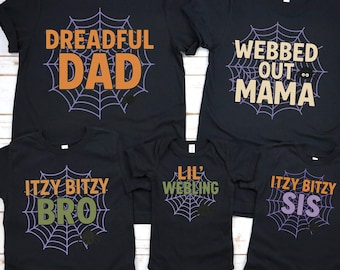 Camisetas familiares a juego de Halloween, camisetas familiares de temporada espeluznante, camisetas de fantasmas a juego para mamá, papá e hijos, atuendos familiares de otoño, camiseta de Halloween para mamá