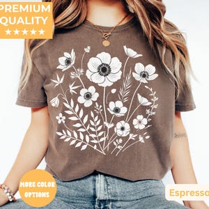 Comfort Colors® Wildflower Shirt, Floral Cottagecore Shirt, Botanical Shirt, Flower Shirt, Nature Shirt, Wildflower Tshirt,Wild Flower Shirt