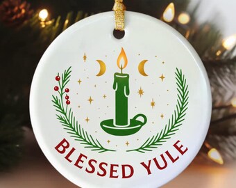 Blessed Yule Ornament, Pagan Yule Tree Decoration, Witchy Holiday Decor, Wiccan Christmas Gift, Winter Solstice Ornament