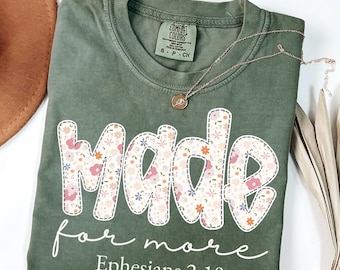 Comfort Colors® Made for More Shirt, shirt bijbelvers, christelijk shirt, shirt religieuze moeder, shirt religieuze moeder, shirt Jezus, shirt bijbeltekst voor vrouwen