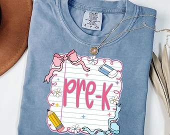 Pre-K Teacher Shirt Comfort Colors, Teacher Tee,  Pre-K Shirt, Back to School Teacher Gift, Teacher Team Outfit, First day of Pre K shirt