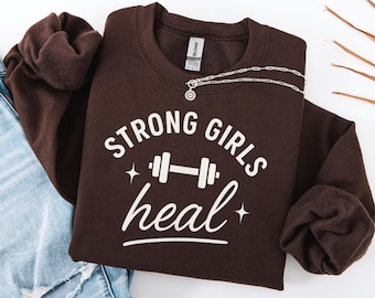 Damen Fitness Sweatshirt, Gym Girl Rundhalsausschnitt, Mental Gesundheit Workout Shirt, Gewichtheben Empowerment Shirt, starke Frauen Gym Bekleidung