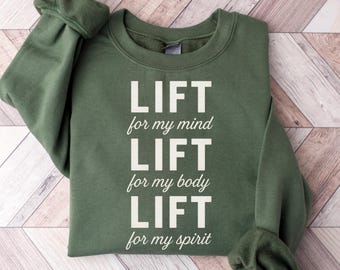 Weightlifting Sweatshirt for Women, Fitness Motivation Crewneck, Gym Lover Pullover, Mental Health Fitness Shirt, Strength Training Sweater