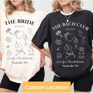 luxury bacheloret, bachelorette ideas, custom location name, luxury bachelorette, custom bachelorette, the bach club, bachelorette beach, bride squad shirt, team bride , bachelorette tshirt, bridal party shirt, bridesmaid gift, comfort colors shirt