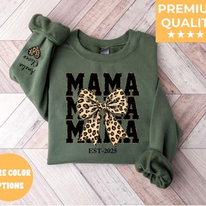 Personalized Mama Sweatshirt with Kid Names on Sleeve, Mothers Day Gift, Birthday Gift for Mom, New Mom Gift, Minimalist Cool Mom Sweater