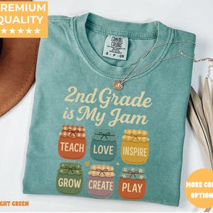 Second grade teacher shirt, Comfort Colors tee, retro teacher team shirt, back to school shirt, 2nd grade teacher gift, teacher appreciation