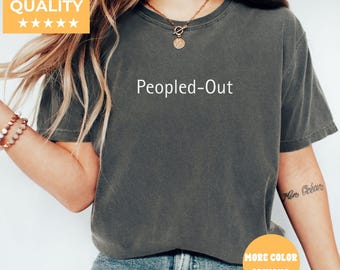 Camiseta Comfort Colors® Peopled Out para mãe, camiseta Cowboy Frog, camiseta Unhinged, roupas Weirdcore, camiseta Gen Z, camiseta engraçada Weird Stuff