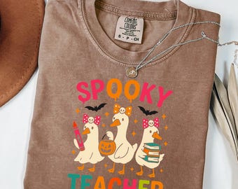 Comfort Colors® Ghost Reading Books Shirt, Bookish Halloween Shirt, Teacher Librarian Halloween Gift, Halloween Book Lover, Halloween School