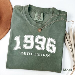 Comfort Color Birth year shirt, Birthday T-shirts, Vintage inspired t- shirt, 1996 Shirt, 30th Birthday, 1996 Birth Year Shirt Birthday Gift Moss