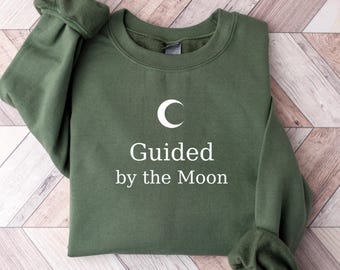 Moletom com estampa de fases da lua – Estampa celestial espiritual, camiseta com estética de astrologia e bruxaria