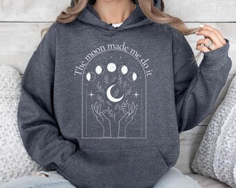Bluza z kapturem Mystic Moon And Sun, koszula Mystical Moon Phase, koszulka Boho Vintage Moon Halloween, koszula Celestial Moon, koszulka Spiritual, koszulka Witchy