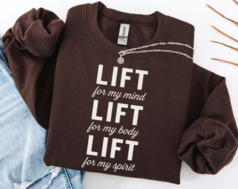 Weightlifting Sweatshirt for Women, Fitness Motivation Crewneck, Gym Lover Pullover, Mental Health Fitness Shirt, Strength Training Sweater
