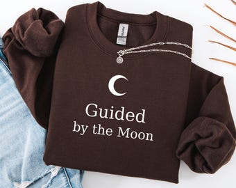 Moletom com estampa de fases da lua – Estampa celestial espiritual, camiseta com estética de astrologia e bruxaria