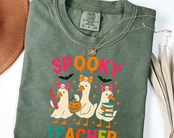Comfort Colors® Ghost Reading Books Shirt, Bookish Halloween Shirt, Teacher Librarian Halloween Gift, Halloween Book Lover, Halloween School