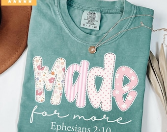 Comfort Colors® Made for More Shirt, shirt bijbelvers, christelijk shirt, shirt religieuze moeder, shirt religieuze moeder, shirt Jezus, shirt bijbeltekst voor vrouwen