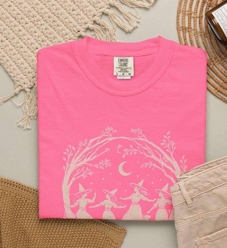 Vintage Girls Will Be Girls Witch Comfort Colors® Shirt, Funny Witch Vintage Shirt, Vintage Halloween Women Shirt, Witchy Vibes Shirt image 11