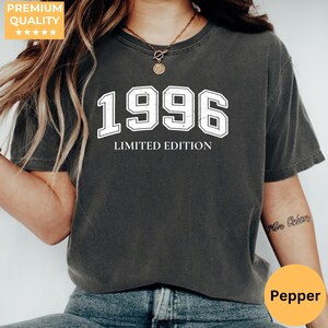 Comfort Color Birth year shirt, Birthday T-shirts, Vintage inspired t- shirt, 1996 Shirt, 30th Birthday, 1996 Birth Year Shirt Birthday Gift Pepper