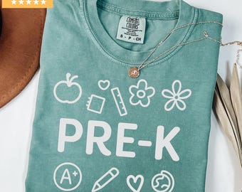 Pre-K Teacher Shirt Comfort Colors, Teacher Tee,  Pre-K Shirt, Back to School Teacher Gift, Teacher Team Outfit, First day of Pre K shirt