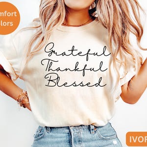 Thankful Shirt Comfort Colors®, Thanksgiving Sweatshirt, Cute Fall Crewneck, Fall Shirt, Religious Gift Idea, Retro Fall Season, Autumn Tees