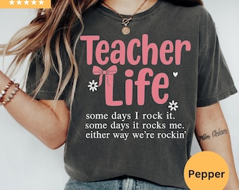 Lustiges Lehrer-Leben Komfort Farben Shirt, zurück zu Schullehrer-T-Stück, süßes Lehrer-Hemd, bequemes Lehrer-Geschenk, Lehrer-Ästhetik-T-Shirt