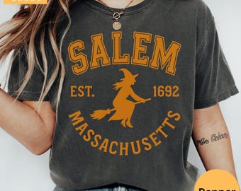 Salem Witch Shirt Comfort Colors, Vintage Witchy Halloween Tee, Spooky Fall Shirt for Women, Witchcore Graphic Tee, Gift for Her