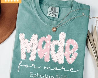 Comfort Colors® Made for More Shirt, shirt bijbelvers, christelijk shirt, shirt religieuze moeder, shirt religieuze moeder, shirt Jezus, shirt bijbeltekst voor vrouwen